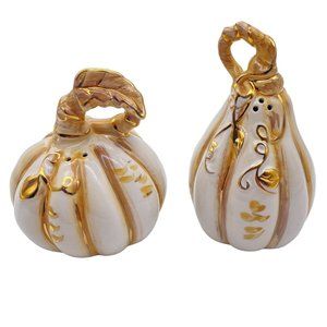 Blue Sky Clayworks Pumpkin gourd salt & Pepper shaker set modern neutral
